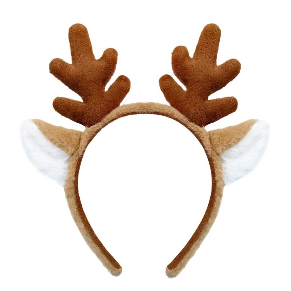 Reindeer Antlers Headband Fluffy Animal Deer Ears Hairband Party Trips Cosplay C